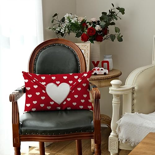 Miniatura 5 de AACORS AA083-12 - Funda de almohada lumbar para el día de San Valentín 12 x 20 pulgadas decoración envolvente de corazón de amor decoración de casa