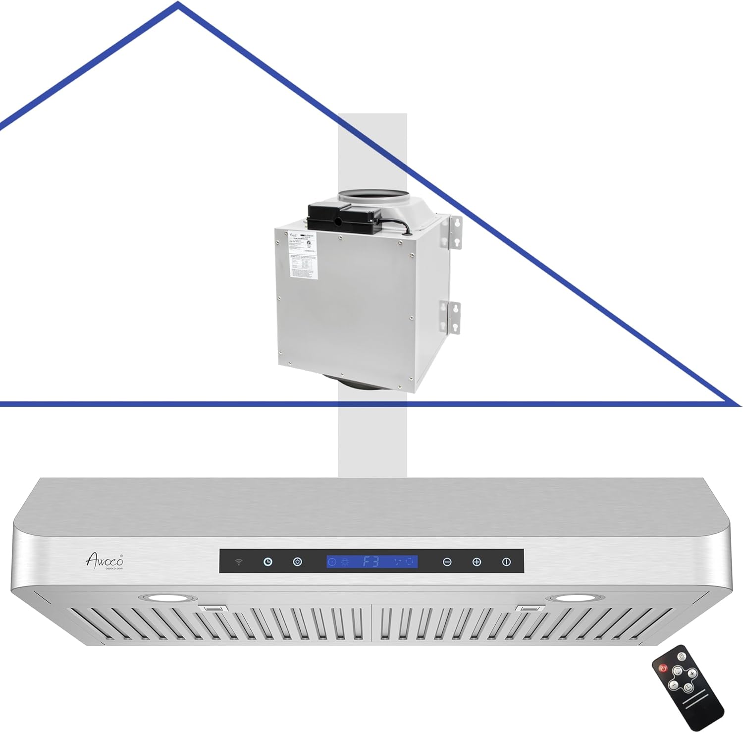 Awoco RHSP08T Super Quiet Split Stainless Steel Under