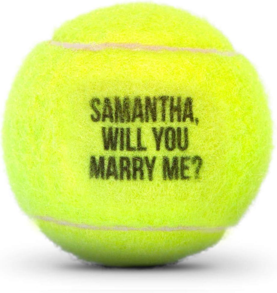 ChalkTalkSPORTS Personalized Printed Tennis Ball - Custom Text - 3 Pack - Tennis Gift