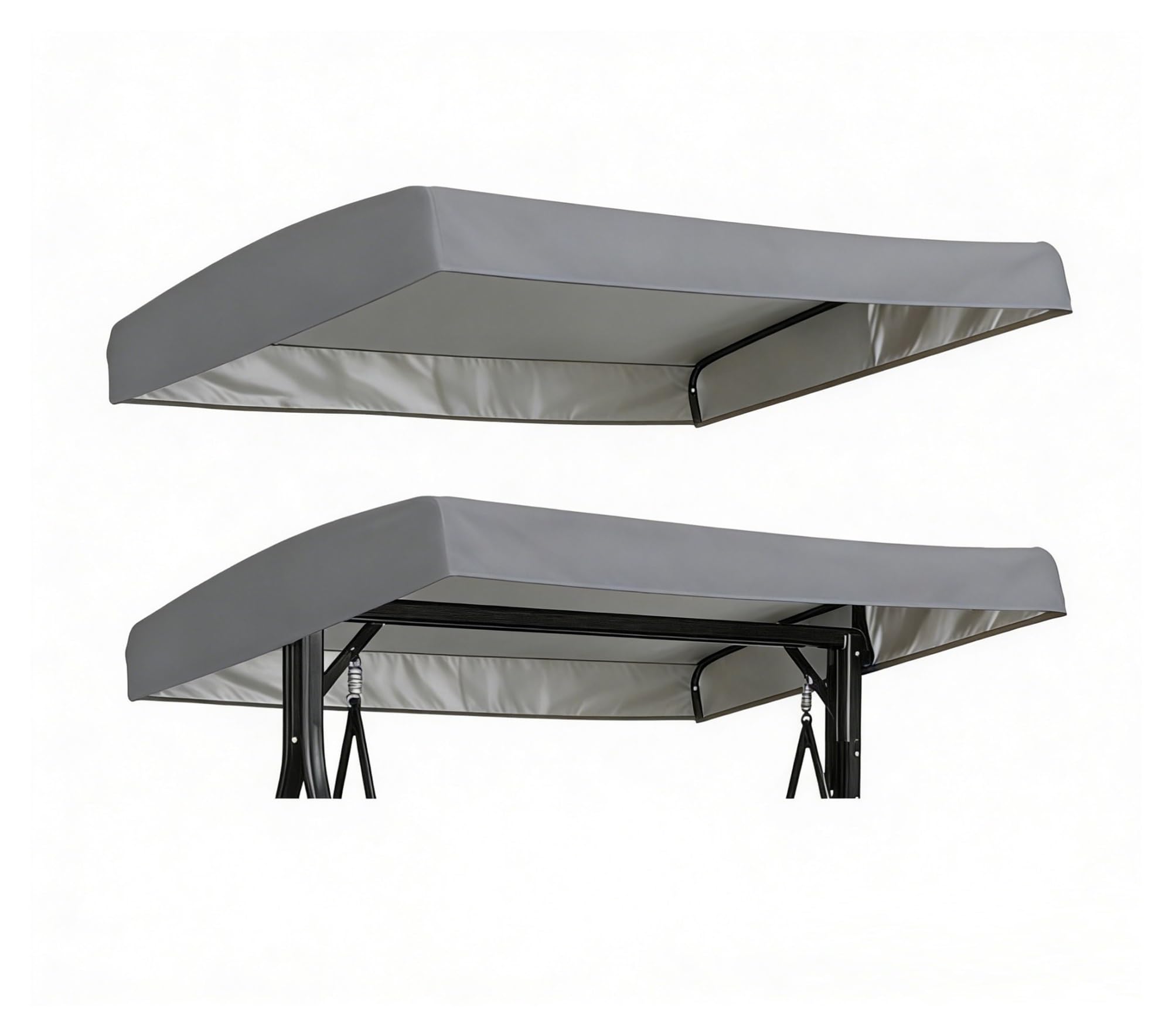 WFXXZL Porch Swing Canopy Top Cover, 75x47x7/9 Swing Canopy Replacement Cover, Waterproof Windproof Sunshade(Grey)
