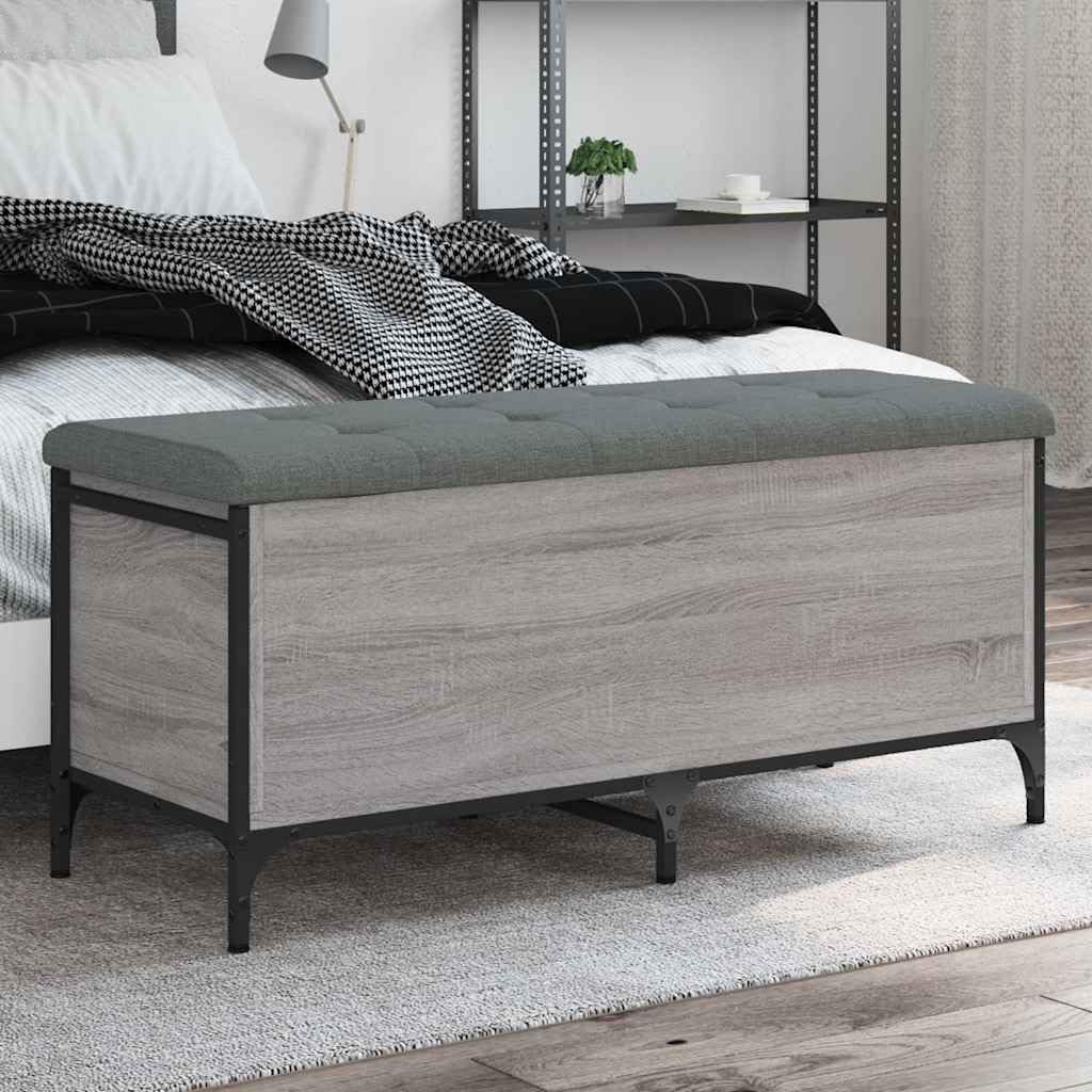 Banc de couloir pour entrée accueillante avec coffre gris