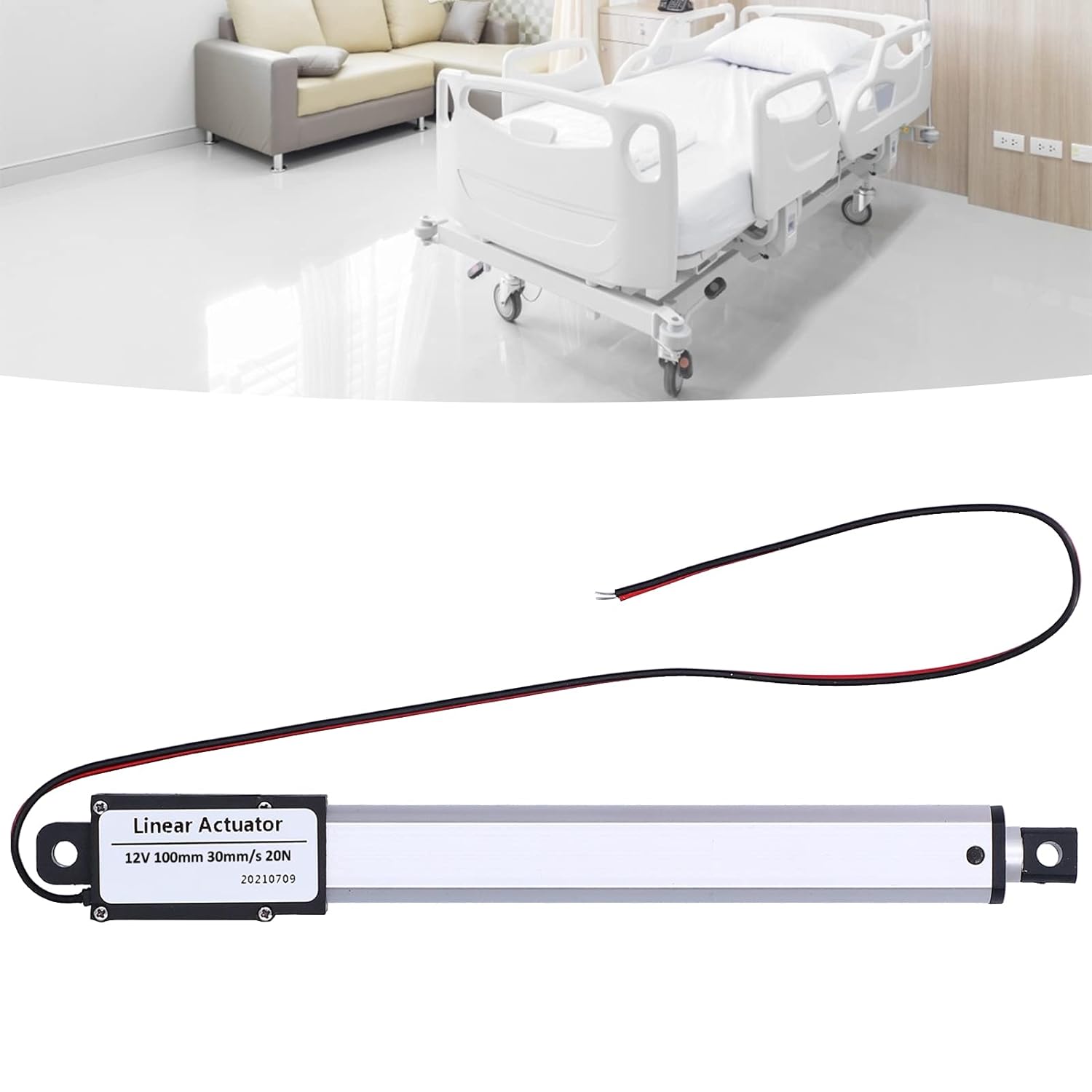 Linear Actuator, Electric Micro Linear Actuator, Internal Limit Switch, for Industrial, Agricultural Machinery, Catering,(Stroke 100mm-30mm/s-20N)
