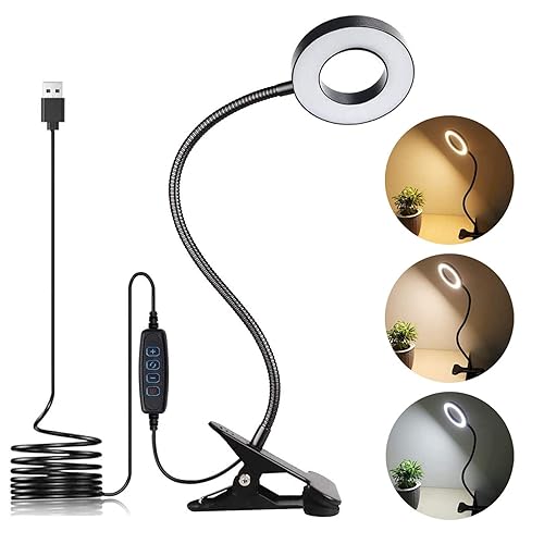 LED Desk Lamp with Clamp for Video Conference Lighting, USB