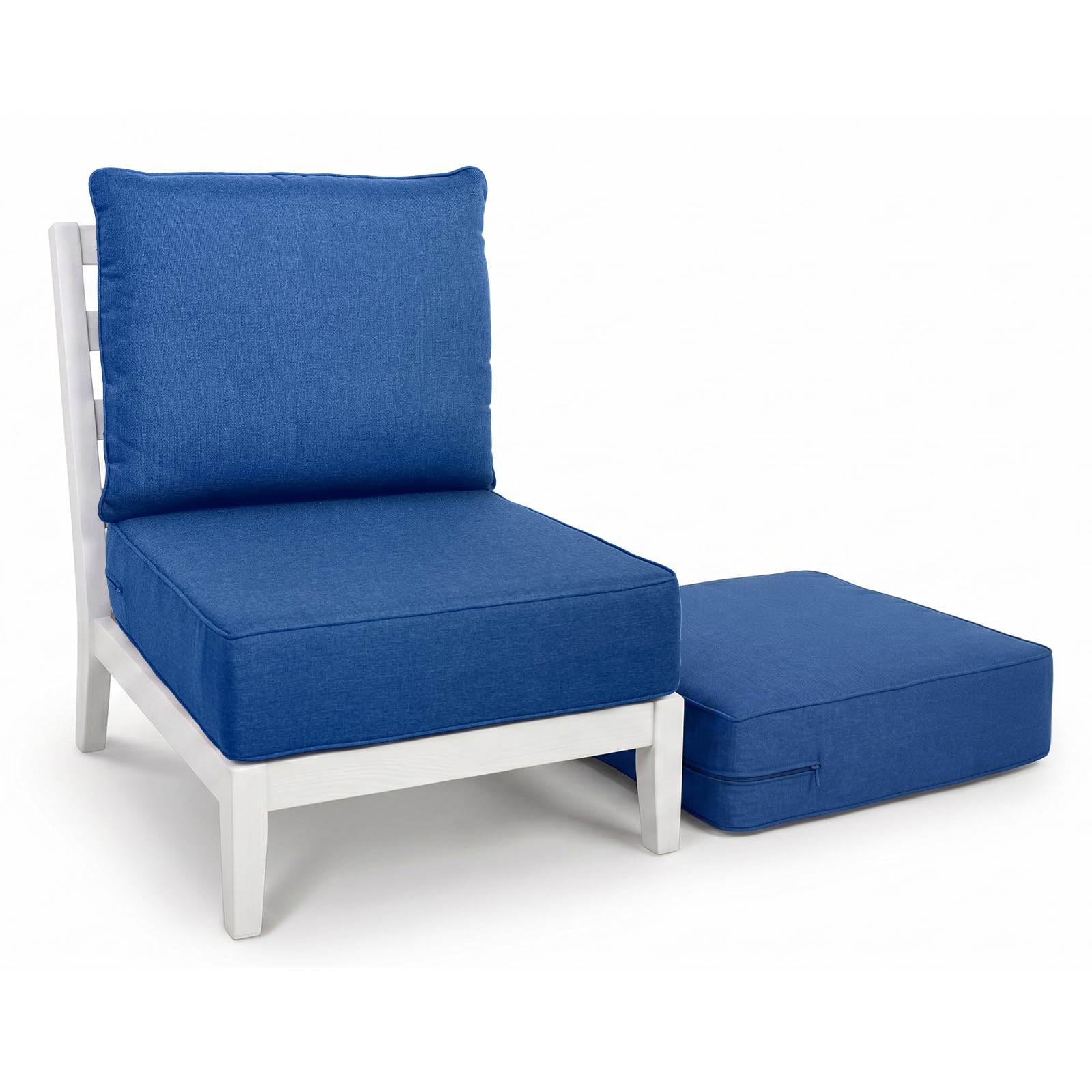 Outdoor Seat Cushion Set-24 x 24 x 6 Inch Outdoor Chair Cushions Set of 2 with Water Resistant &amp; Removable Cover Outdoor Cushions for Patio Furniture Chair Sofa Couch-Blue