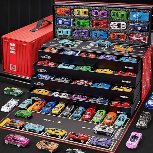 48 Mini Coches De Fricción con Garaje Integrado, 48/60 Piezas Coches De Carreras De Aleación, Vehículos De Fricción De Metal Fundido con Garaje Multinivel Y Mapa De Juego, para Regalar En Fiestas 48 Mini Coches De Fricción con Garaje Integrado, 48/60 Piezas Coches De Carreras De Aleación, Vehículos De Fricción De Metal Fundido con Garaje Multinivel Y Mapa De Juego, para Regalar En Fiestas