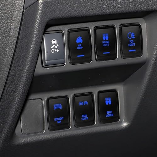 Miniatura 5 de Interruptor de botón para compresor de aire azul de 12 V para Nissan Qashqai Pathfinder R52 Navara NP300 X-Trail T32 Interruptor de consola de