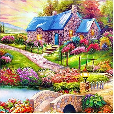 5D Diamond Paint Kits, 5D Masonry Painting Scenic Cottage Diamond Painting by Number Kits for Home Wall Decor (30 x 40 cm) Cover