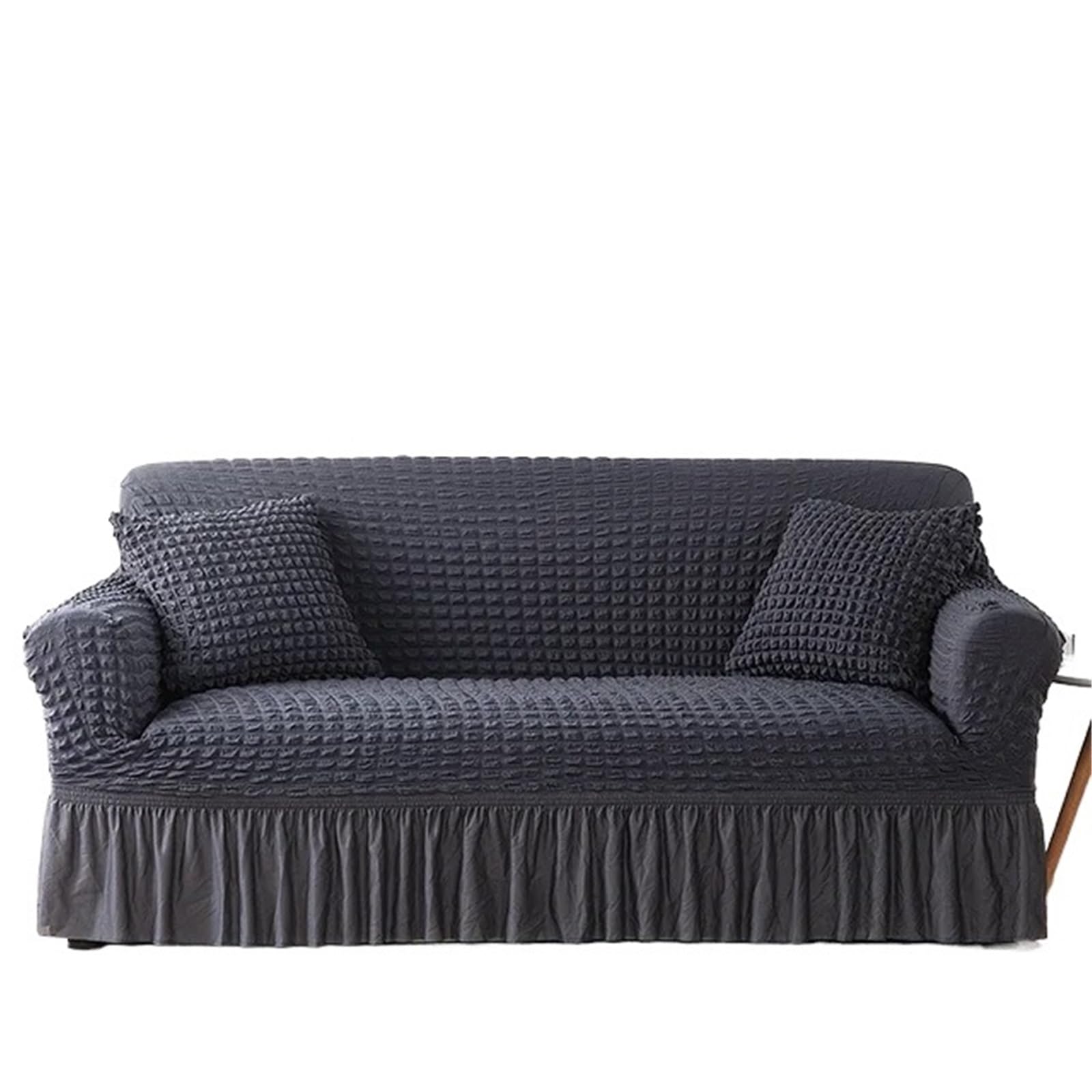 SUBLXPoten Sofa Cover with Skirt Pink Plaid Skirt Stretch Sofa Cover for Living Room 1 2 3 4 Seat Armchair L Shape Couch Covers(Color 2,3-seater 170-230cm)