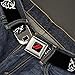 Dodge Belt, Seatbelt Buckle Belt, Dodge Demon Icon Black White, 44 to 63 Inches