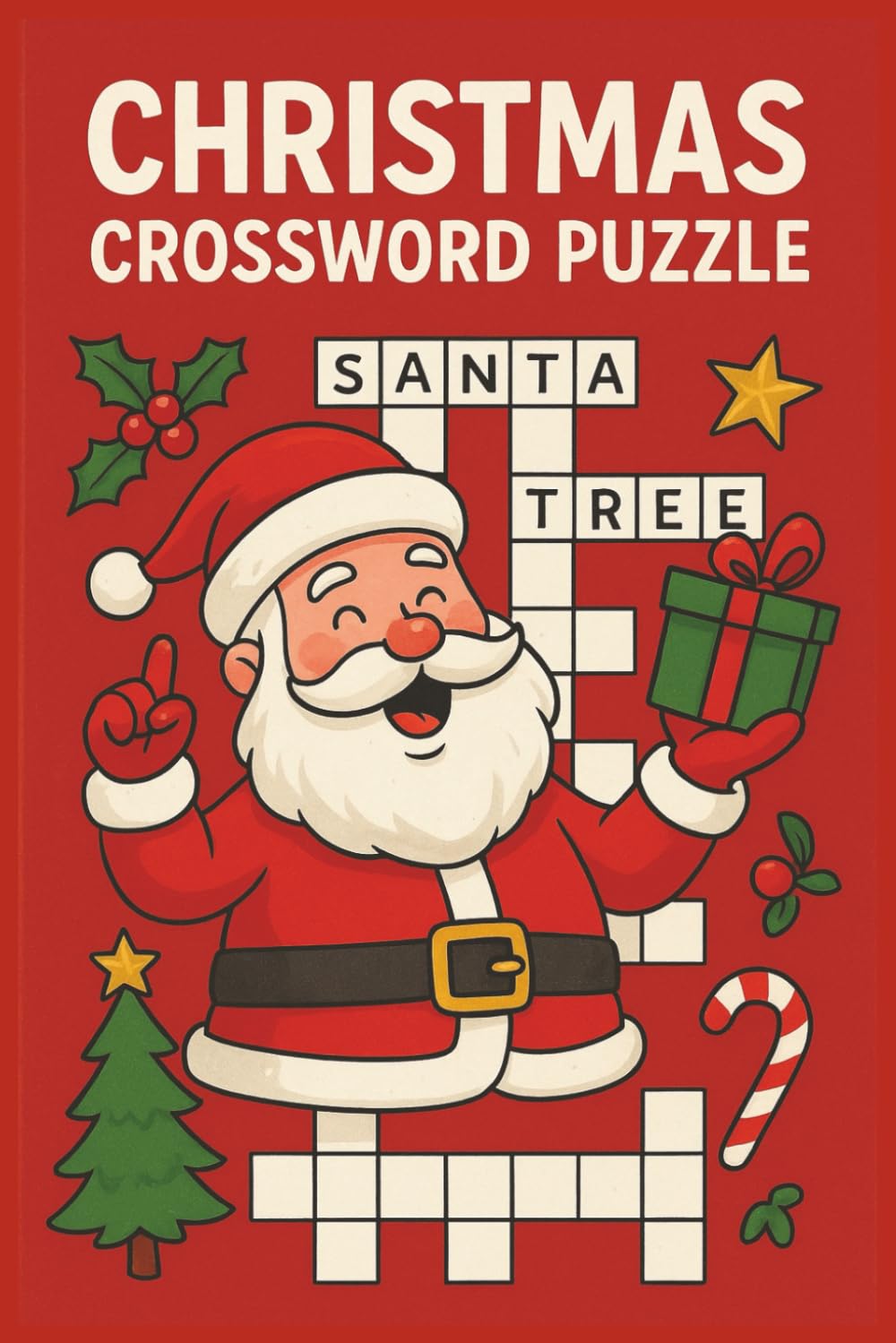 Christmas Crossword Puzzle Book: With Easy to Read Print | 6x9 inches, 122 pages | Gift for Vacations, Holidays, and Relaxing Times