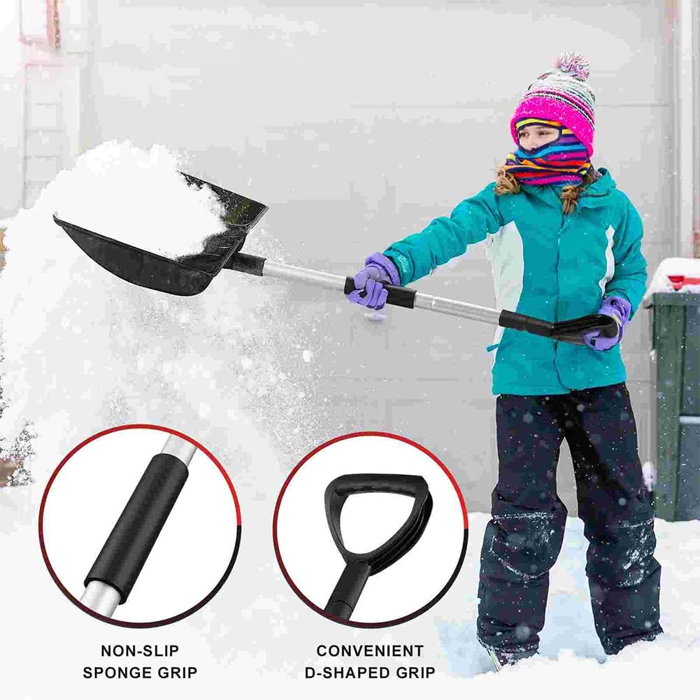 Pala da Neve Grande Raschietto da Neve Pieghevole Antigelo Antigelo Raschietto per Ghiaccio Asta di Alluminio Strumento di rimozione della Neve con Impugnatura Regolabile