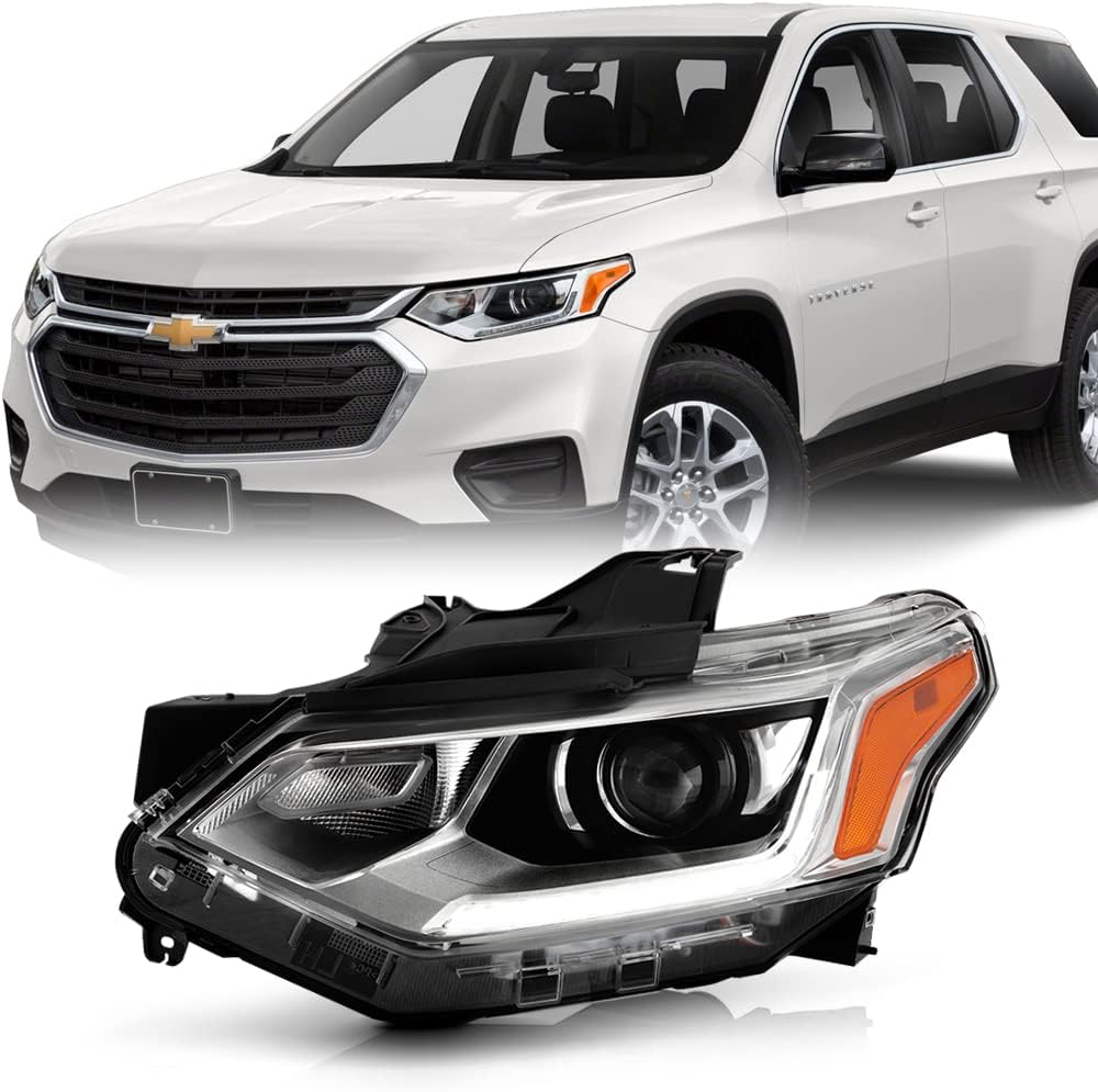 ACANII - For [HID/Xenon Model] 2018-2020 Chevy Traverse LED DRL Projector Headlight Headlamp Replacement Driver Side