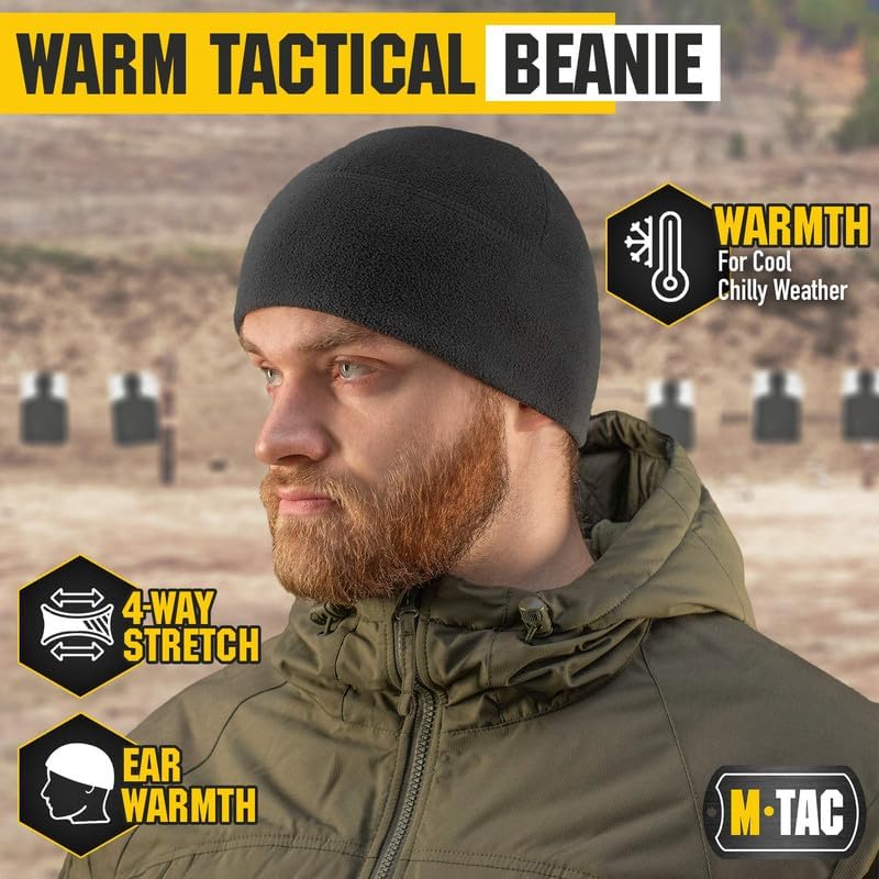 M-Tac Tactical Beanie Fleece Watch Cap - Winter Hat Elite - Patch Panel - Image 2