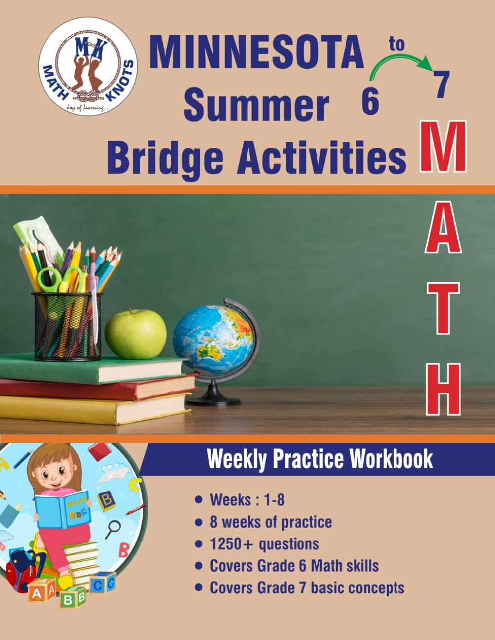GRADES 6 to 7 : MINNESOTA Summer Math Bridge Activities (Minnesota ( MCA ) State Test Prep by Math-Knots)