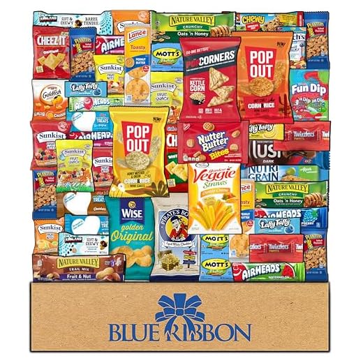 BLUE RIBBON Easter Snack Box Care Package Variety Pack (52 Count) Cookies Chips Candy Snacks Box for Office Meetings Schools Friends Family Military College Women Men Adult Kids