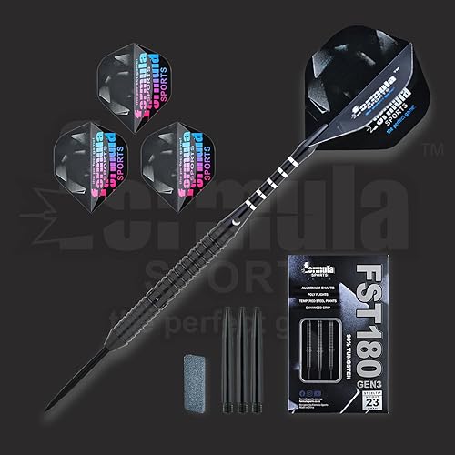 Miniatura 3 de Formula Sports Juego de dardos de tungsteno 90% - 0.74 oz, 0.78 oz, 0.81 oz, 0.85 oz - Juego de dardos negros de punta de metal, juegos de dardos de