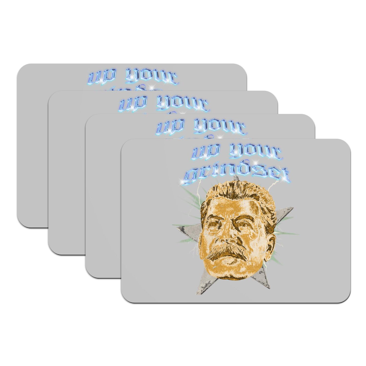 Set de table humour gris parodie Stalin pour des repas entre amis et soirées gaming