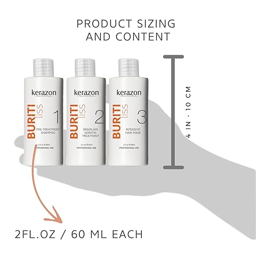 Miniatura 17 de Tratamiento de queratina brasileña 34fl.oz/1L Tratamiento de Keratina Brasilera Importada KIT w/bombas Buriti Liss by KERAZON
