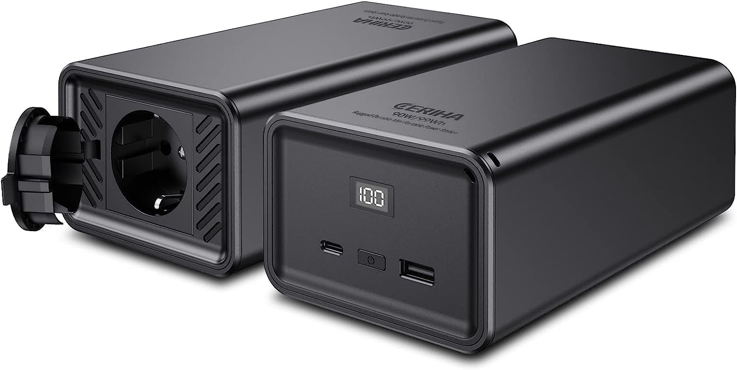 ENEGON Portable Power Station, Tragbare Powerstation, 21700mAh 90Wh Powerbank mit 230V Steckdose
