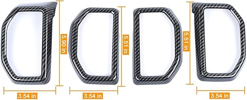 Miniatura 7 de Para Ford Bronco Sports 2021 2022 + cubierta decorativa de ventilación de aire acondicionado para Ford Bronco Sports 2021 + (4 piezas, ABS, fibra de