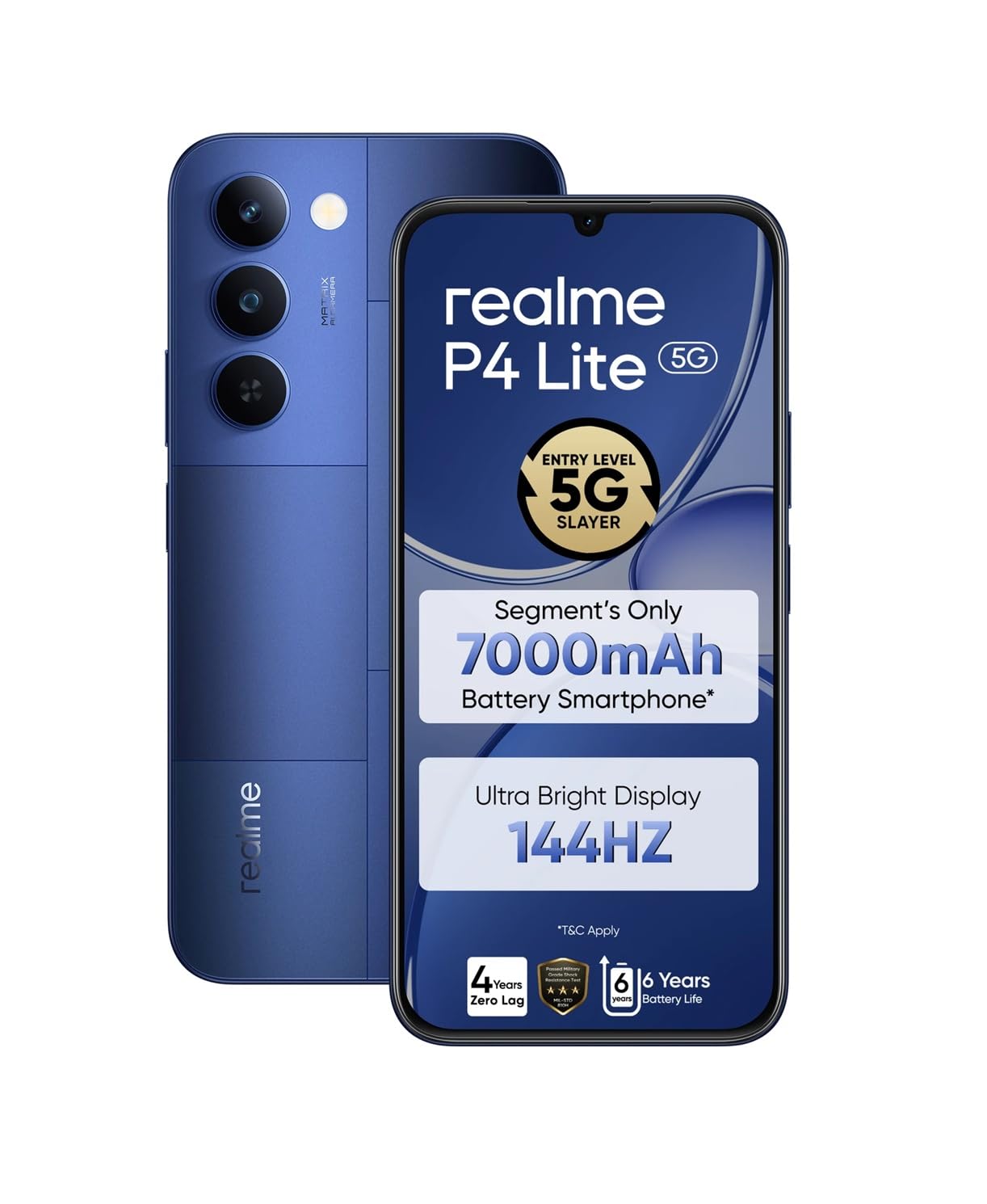 price history - realme P4 Lite 5G (Mosaic Blue, 128GB Storage), (6GB RAM)