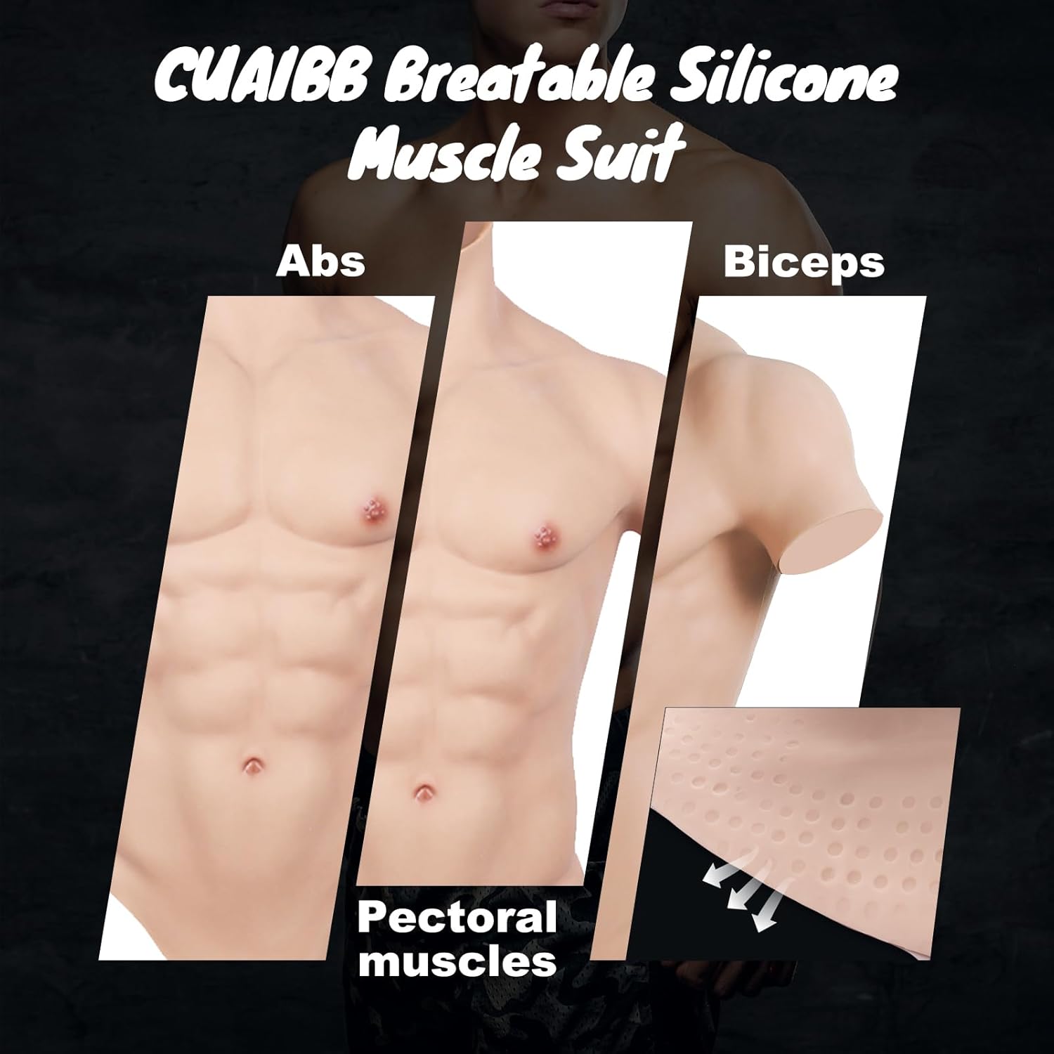 Silicone Muscle Suit Realistic Fake Abs Muscle Chest Suit Simulation Skin suit For Cosplay Transgende