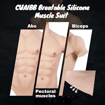 Silicone Muscle Suit Realistic Fake Abs Muscle Chest Suit Simulation Skin suit For Cosplay Transgende
