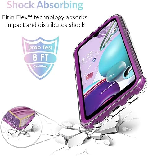 Miniatura 8 de Jeylly Funda para LG K31 con protector de pantalla, LG AristoAristo5+Phoenix 5K8XK300, funda protectora híbrida de goma de silicona suave delgada y