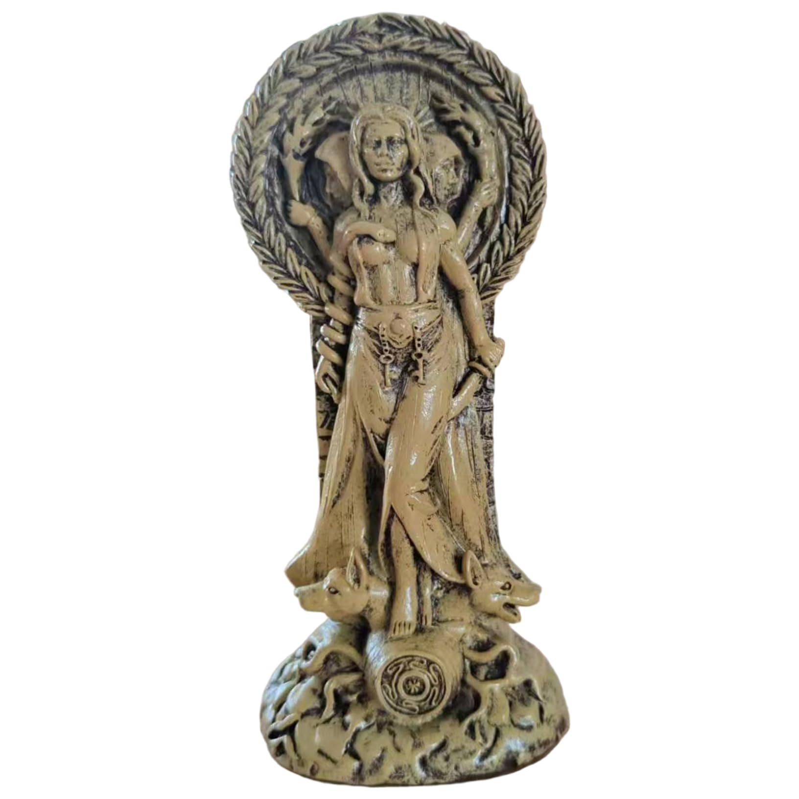 Muzrunq Hecate Statue, Resin Hekate Goddess Statue Witchcraft Altar Craft Creative Desktop Decorations 7x3 Inch Goddess, Hecate, for Altar