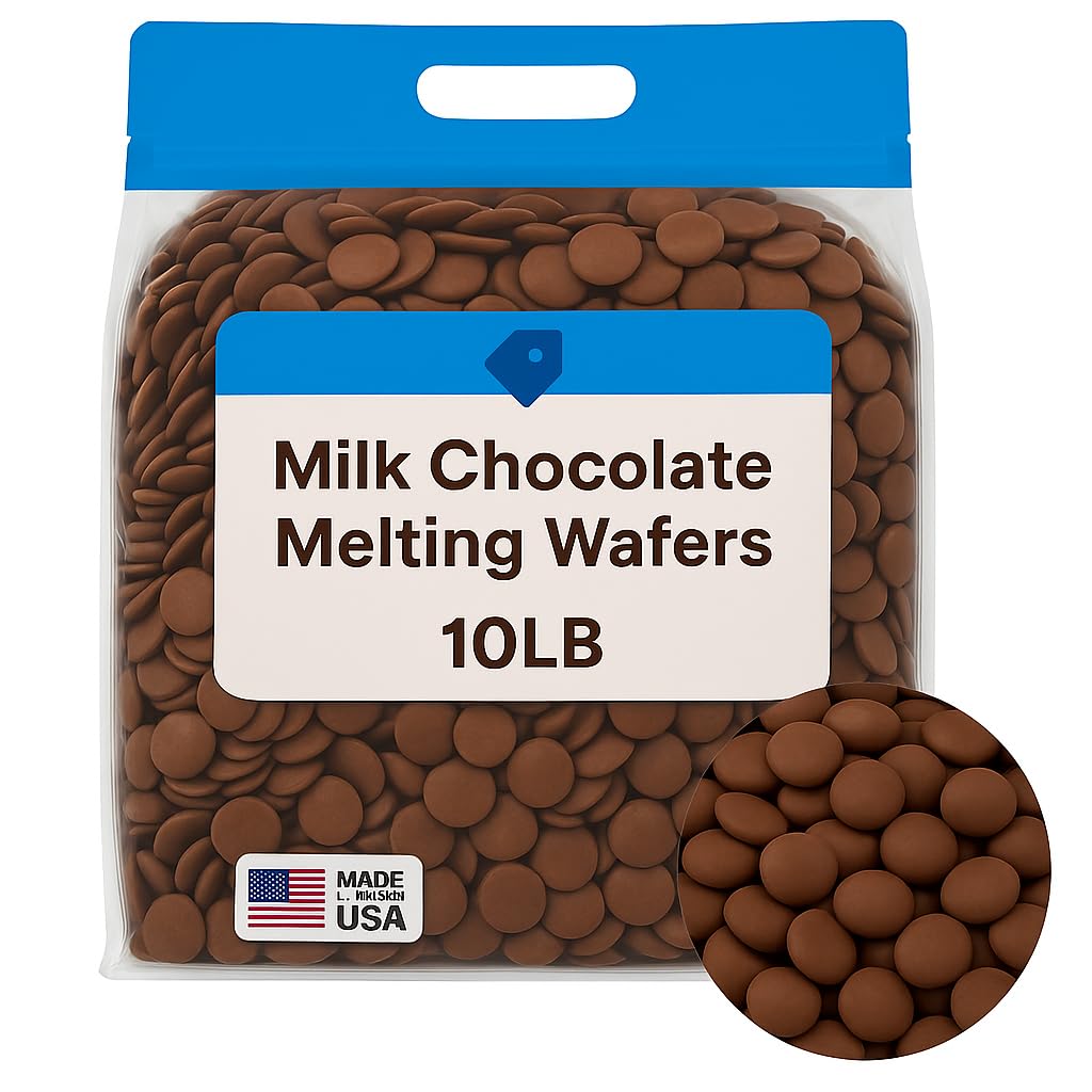 Milk Chocolate Melting Wafers - 10 LB Cocoa Lite, Premium Quality for Dipping and Baking - 160 oz 223020