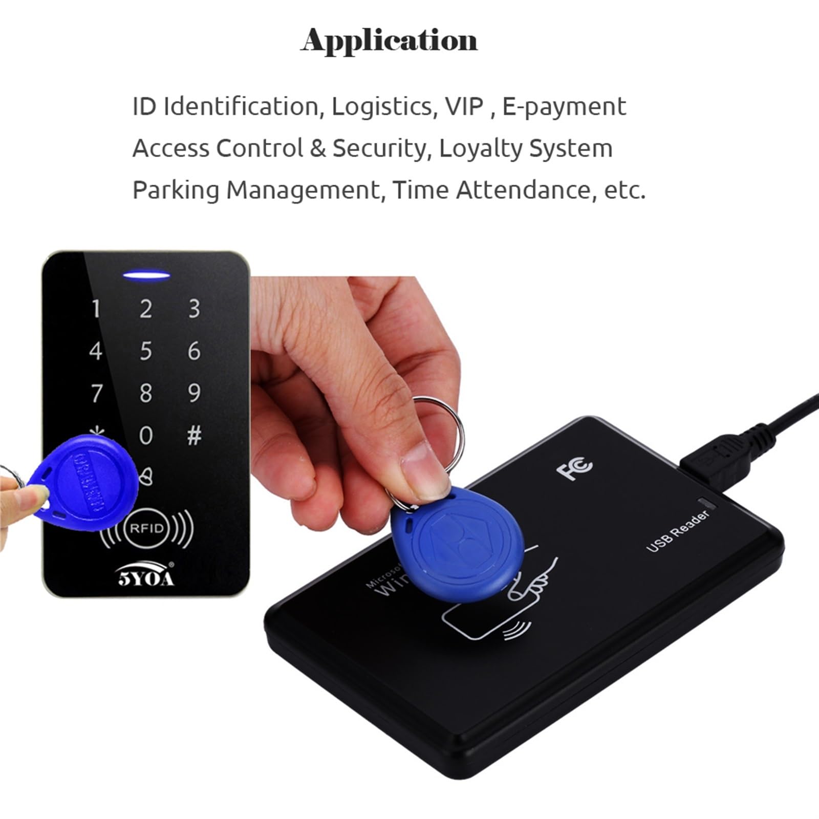 Identyfikator RFID klucza Breloki do kontroli dostępu RFID TK4100 125 kHz, zestaw 100 sztuk, różowo-czarne(Pink 100keytk41)
