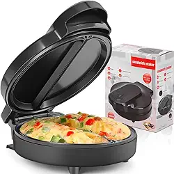 Omeleteira Elétrica, 2 Cavidades, Antiaderente, Preta, 110V