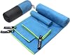 Eunzel Quick Dry Camping Towel, Microfiber Travel Towel 3 Size at 1 Pack,Fast Drying Towel Set for Camping, Beach, Gym, Sports, Yoga & Swimming Pool, Blue