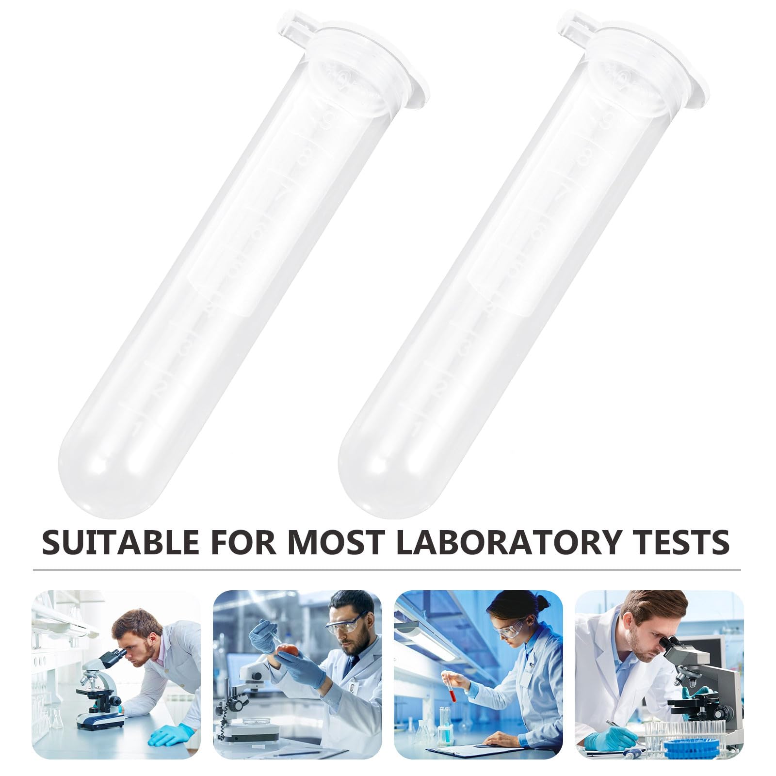 Provette e Tappi Ventilati in Plastica Scala Graduata da Centrifuga 10ml 200 per Laboratorio Scientifico e Biologia Molecolare