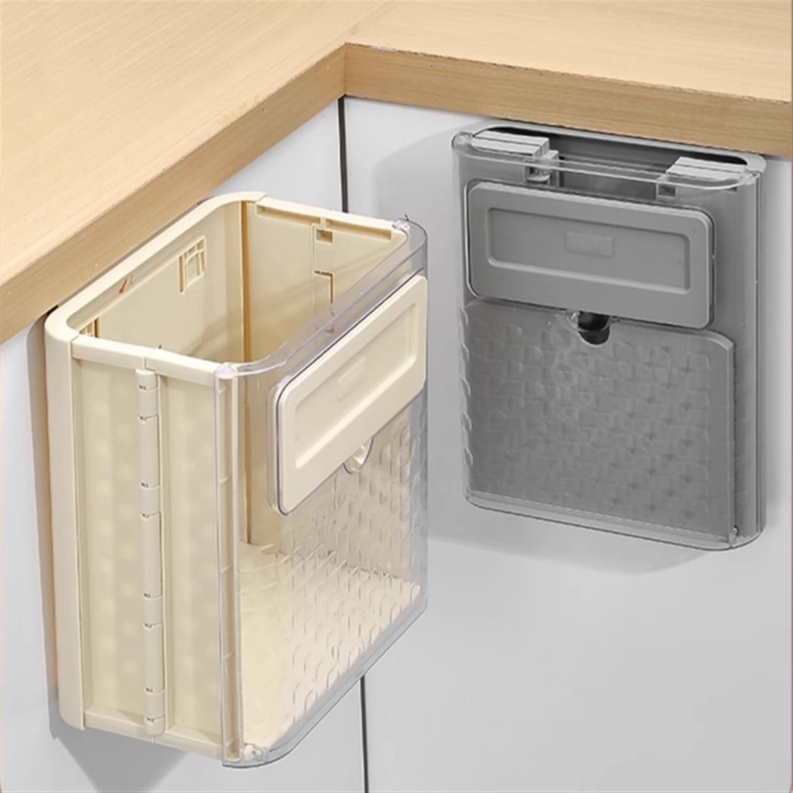 Cestino carta ufficio Pattumiera da cucina sospesa senza coperchio, pattumiera pieghevole da 2,6 litri montata a parete for armadio, pattumiera in plastica trasparente for cucina, bagno, camera da let