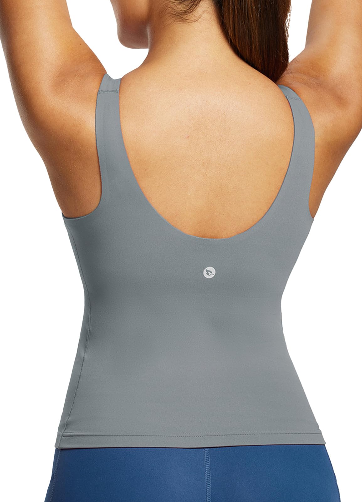 BALEAFFreeleaf Women's Longline Sports Bra, Molded Cup Workout Tank Yoga Tops Built in Bra Athletic Camisole