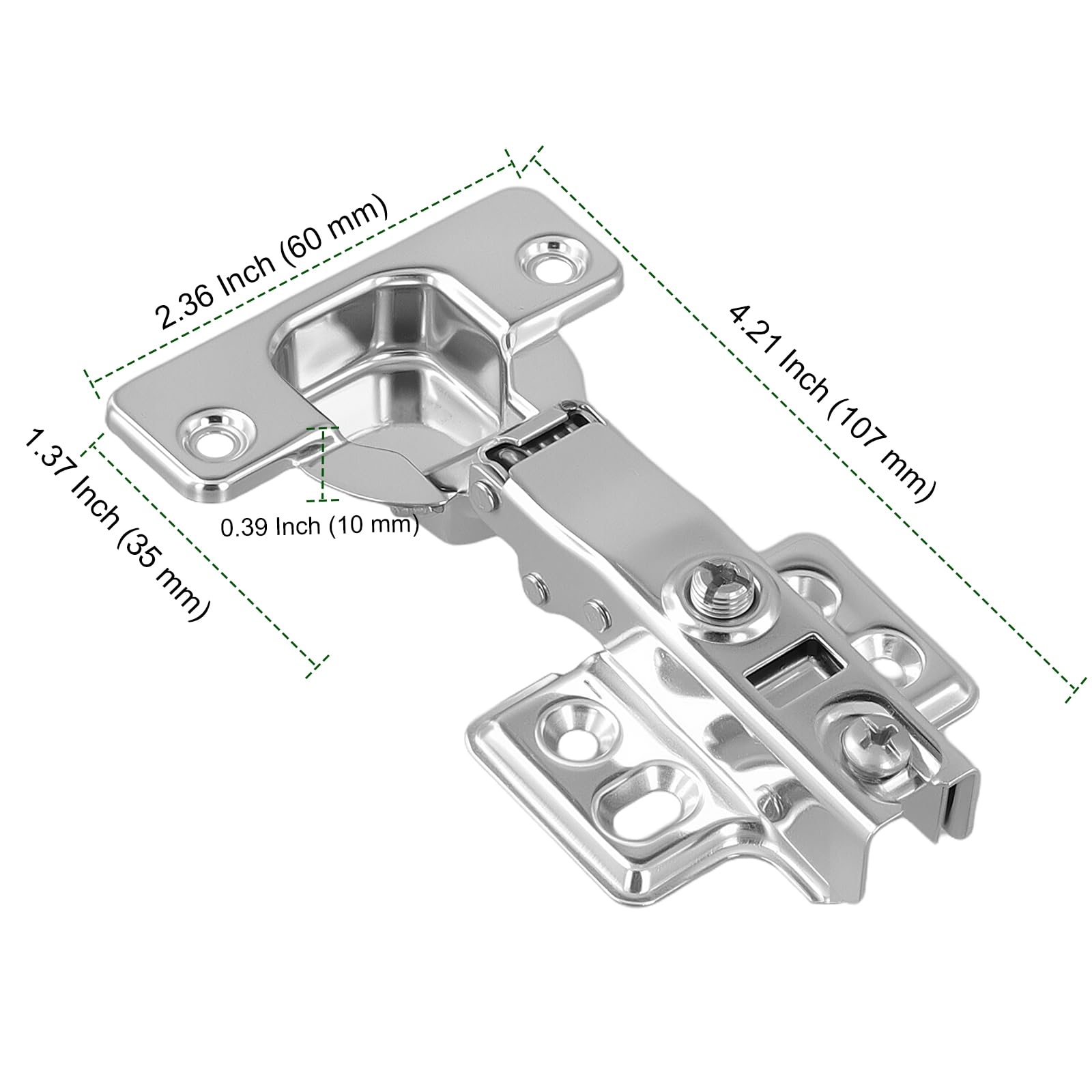 PINGEUI Kitchen Cupboard Hinges, 15 PCS 105 Degree Soft Close Hinges - Image 2