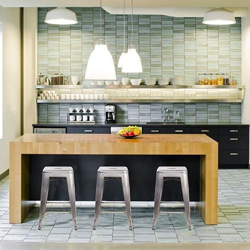 Miniatura 131 de GIA Taburete de mostrador sin respaldo de 24 pulgadas, cantidad de 4, bronce con asiento de madera clara Negro -,Café,Gris,gris, (Gun