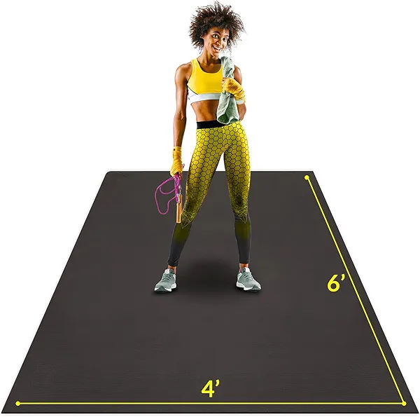ActiveGear Large Exercise Mat for Home Workout | Workout Gym Flooring for Home Gym | Rubber Workout Mat - 6 x 4 ft