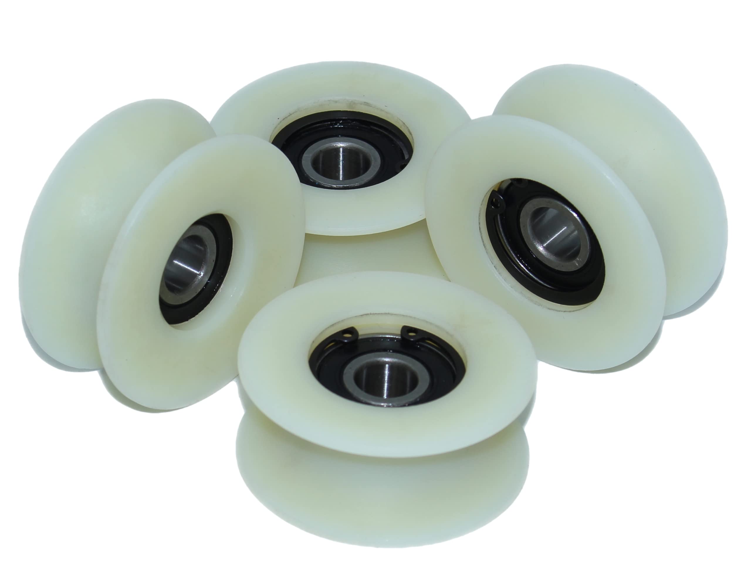 Smart Machines - Lot de 4 roulettes de poulie en nylon usiné de 60 mm de diamètre, différentes tailles de rainure, fabriquées dans l'UE (rainure de 20 mm)