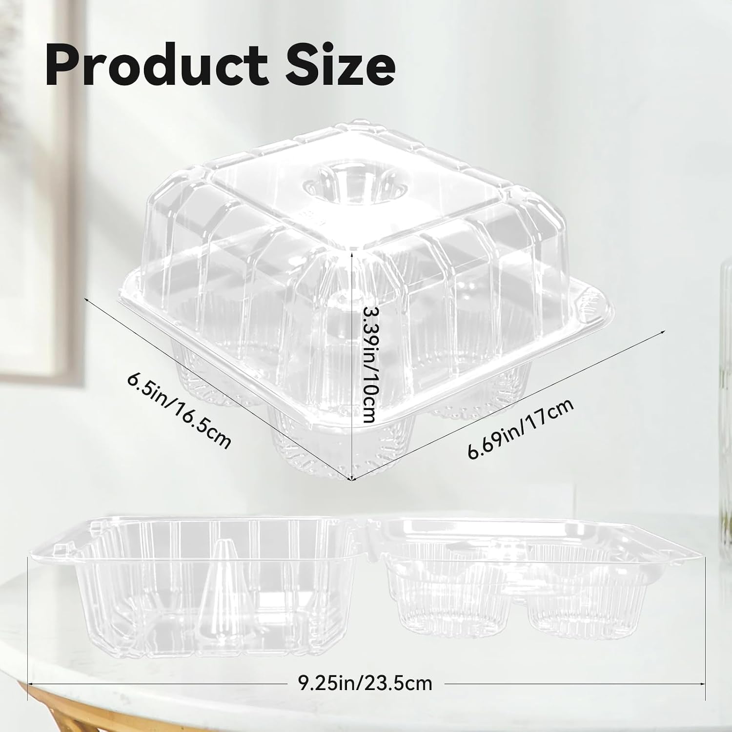 20 Pack 4-Compartment Cupcake Containers