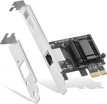 5G PCIe Network Adapter, RTL8126 5G/2.5G/1G/100Mbps Binardat Ethernet Card RJ45 LAN Controller with Low Profile, Support PXE for Windows 11/10, Linux
