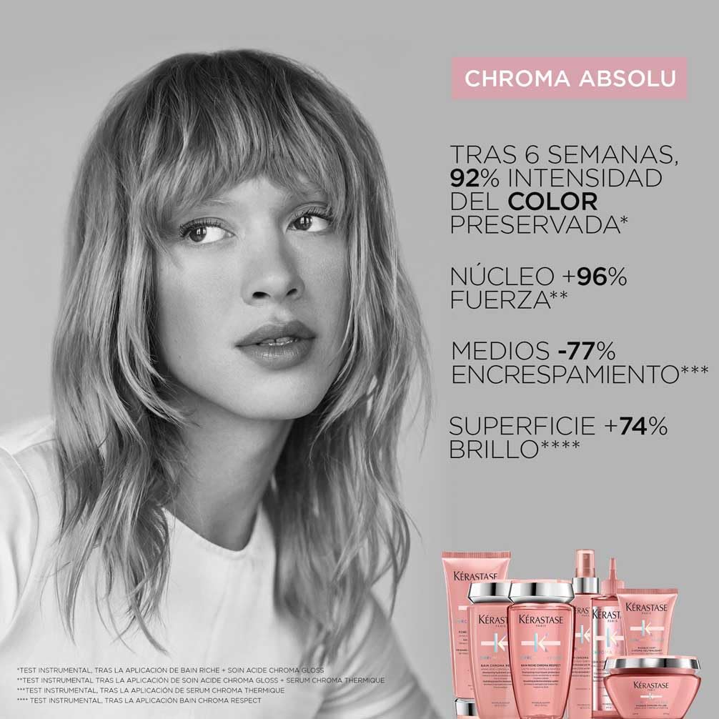 Kérastase Chroma Absolu, Sérum Capilar Antiencrespamiento, Protector Térmico Sin Aclarado, Para Pelo Coloreado Sensibilizado y/o Dañado, Sérum Chroma Thermique, 150 ml