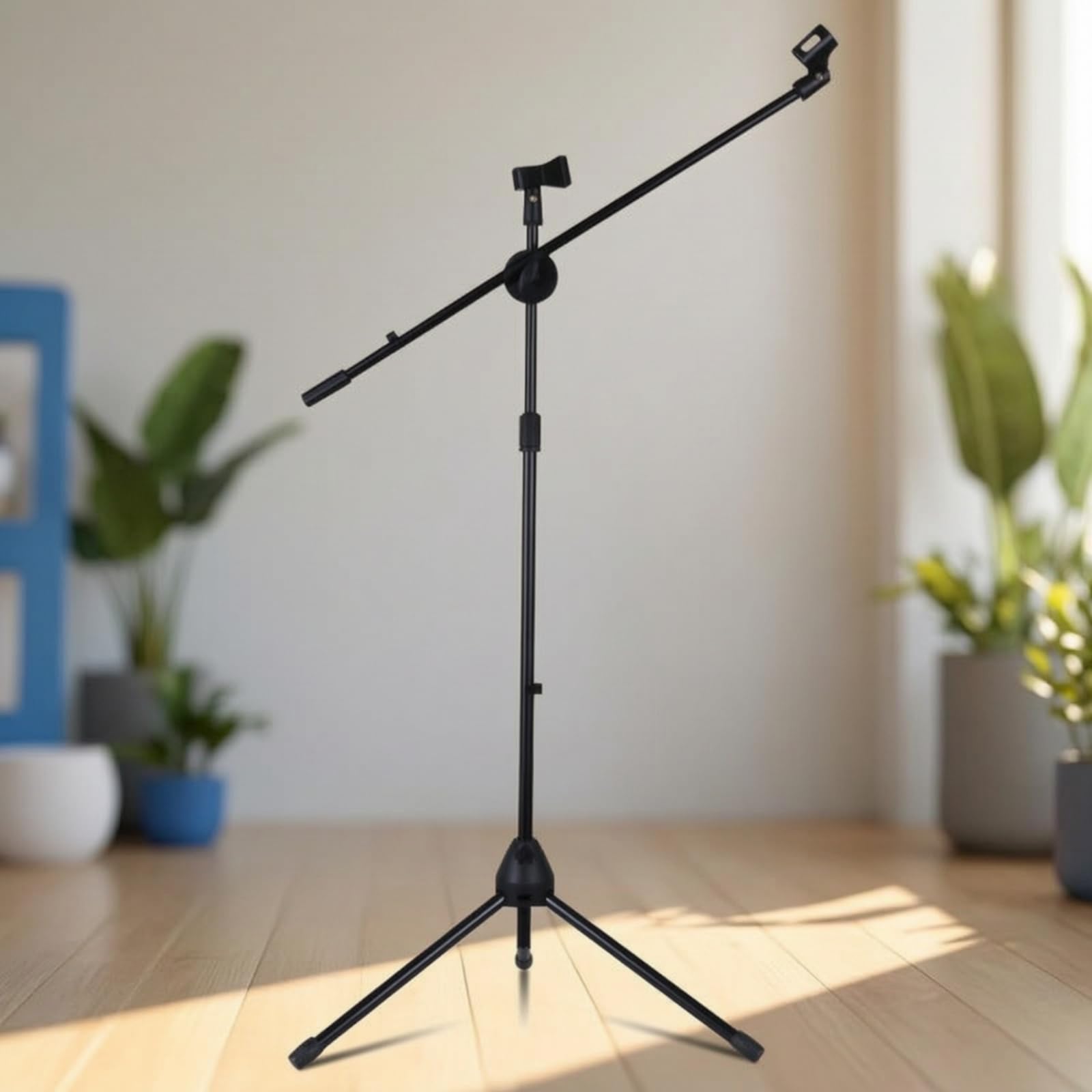 Asta Microfonica a Giraffa Robusto Asta da con Base Giraffa Telescopico Supporto Microfonico per Cantanti, Palco, Studio di Registrazione, Sala Prove