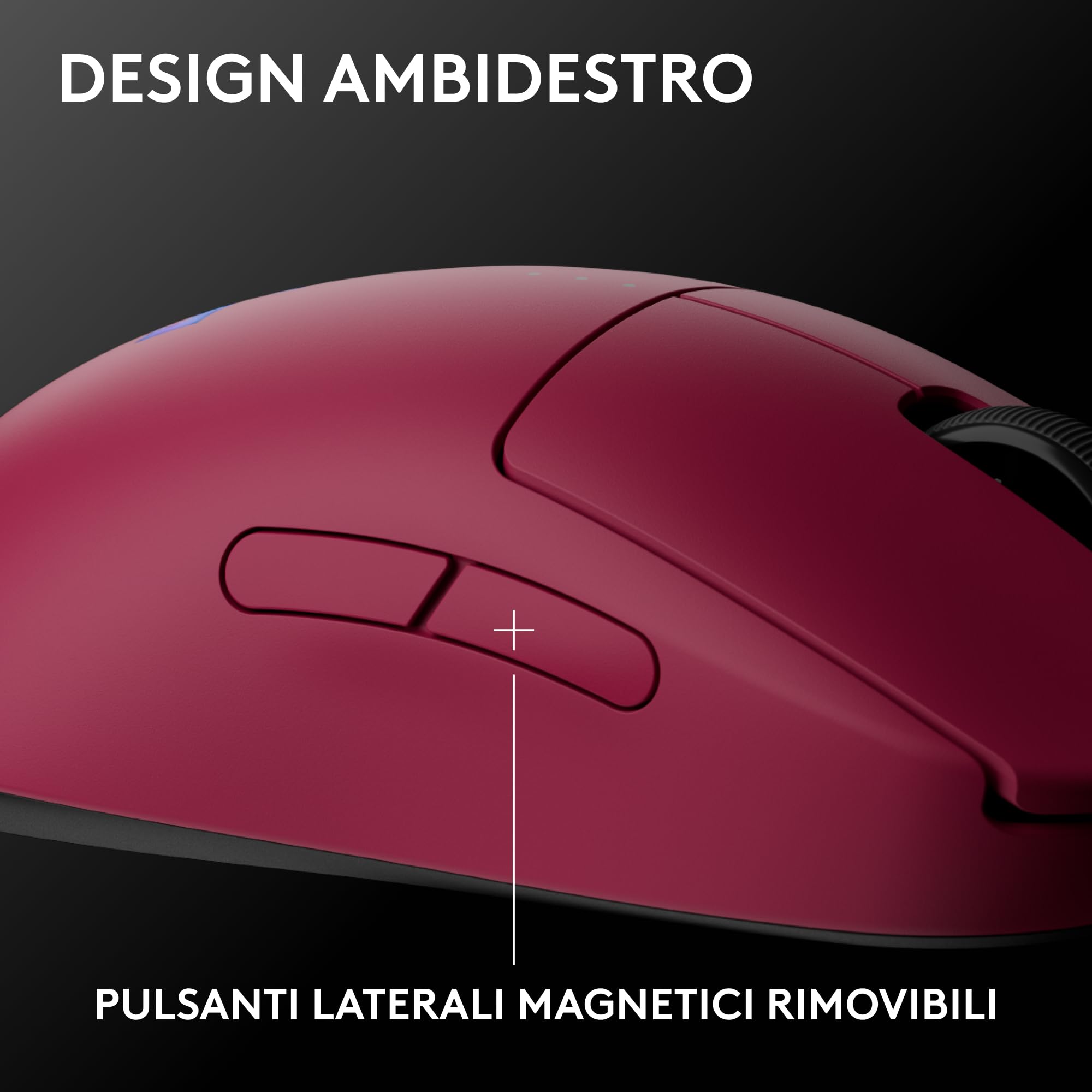 Logitech G PRO 2 LIGHTSPEED mouse da gaming wireless per destrimani o mancini, fino a 4 pulsanti laterali magnetici personalizzabili e commutabili, sensore da 44.000 DPI, ricarica USB-C, PC/Mac - Rosa