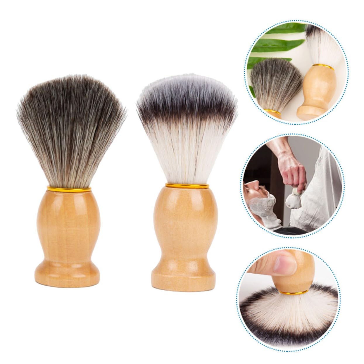 minkissy 2pcs Barber Shaving Brush Cleaning Brushes for Household Use Shaving Brush