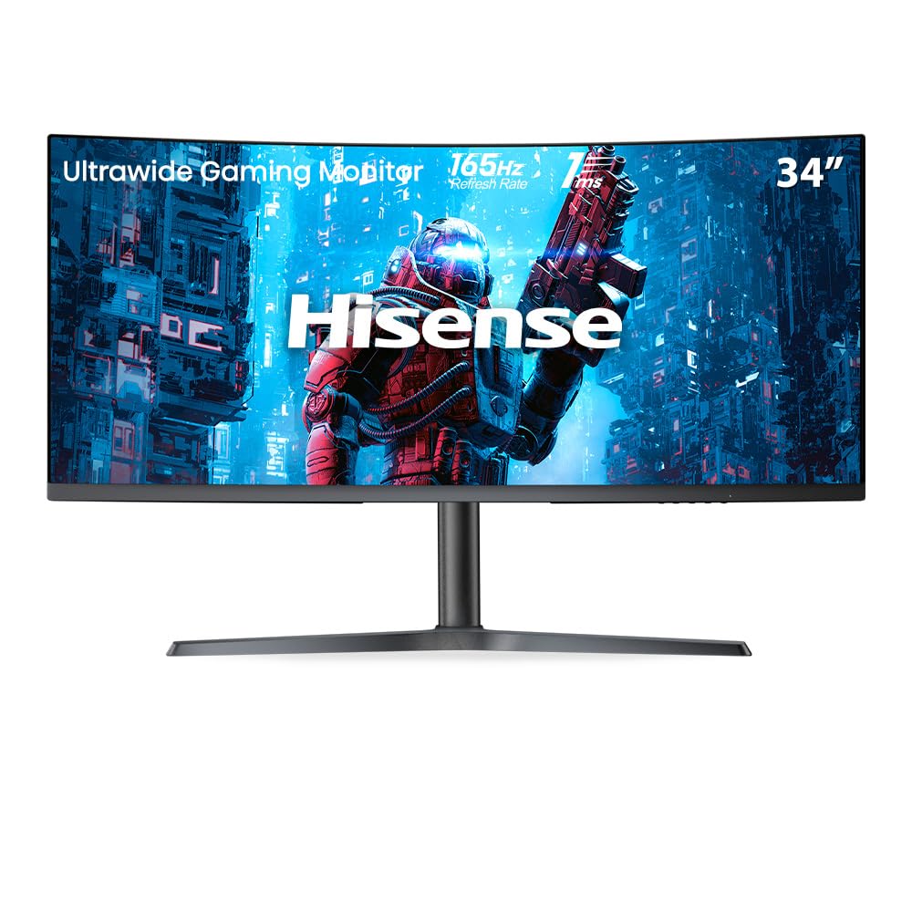 Hisense G6H Curve Ultrawide Gaming Monitor, 165Hz, 34