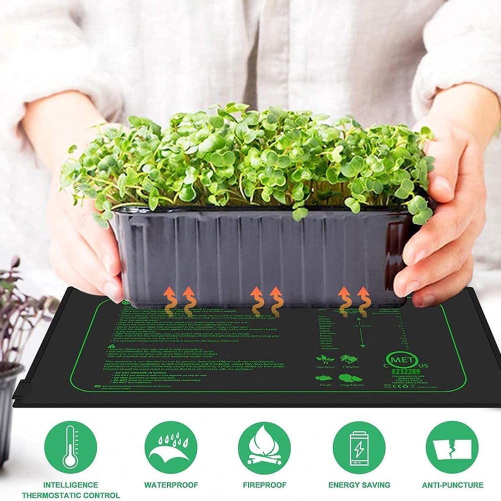 Seedling Heat Mat Anti-Corrosion Digital Thermostat Combo Warm Hydroponic Heating Pad for Seed Starting for Greenhouse Heat Mat for Plants