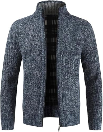 MATINEE Men's Fleece Cardigan, Blue Melange