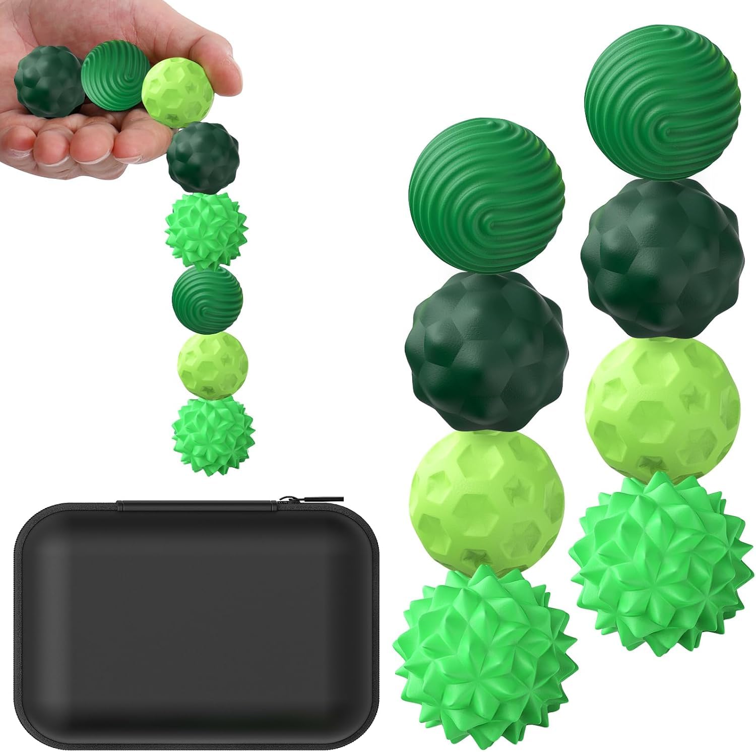 Magnetic Balls Fidget Toys for Adults & Teens,8PCS Green Stress Relief Sensory Toys for Autism ADHD Anxiety,Fun Textures Gadgets,Office Desk Toy,Travel Toy